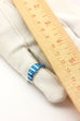 925 sterling silver lab opal inlay ring band size 6 8mm estate 3.6g vintage