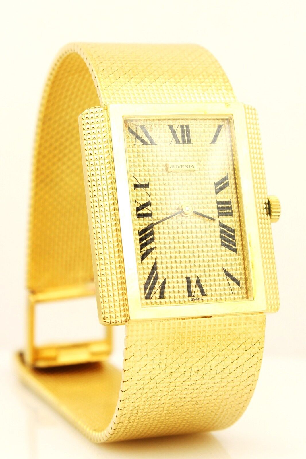 Juvenia Women's 18K Yellow Gold Rectangle Hand-Winding Watch w/ Gold Mesh Band