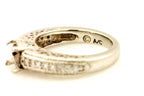 platinum 5.3mm round 0.55ct semi mount diamond engagement ring 0.15ctw band sz 4