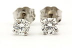 14k white gold 0.60ctw GIA natural round diamond stud earrings SI2 0.65g new