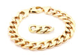 14k yellow gold 7.5 inch 10.8mm hollow curb chain bracelet 24.38g estate vintage