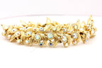 BSK gold tone costume fashion rhinestone bracelet 7 inch 20mm wide 43.4g estate