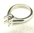 Platinum 1ct 6.5mm round criss cross engagement ring solitaire setting sz 6.25
