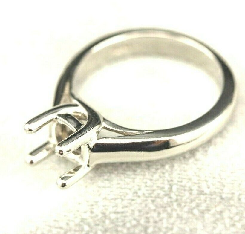 Platinum 1ct 6.5mm round criss cross engagement ring solitaire setting sz 6.25