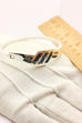 TE-92 MEXICO 925 sterling silver abalone shell bangle bracelet 6.5 inch 28.5g