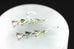 14k white gold dangle drop 1.5" earrings aquamarine tourmaline triangle NEW