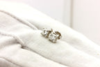 14k white gold 4mm square princess cut 0.80ctw stud earrings estate 1.1g