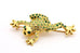 Monet costume fashion green rhinestone frog pin brooch 2.5 inch 15.2g estate vin