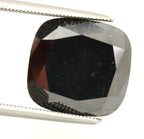 12.90 carat black treated diamond cushion cut 13.58 x 12.71 x 7.22 mm NEW
