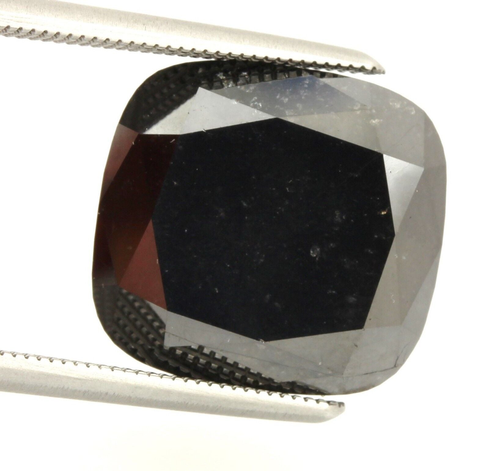 12.90 carat black treated diamond cushion cut 13.58 x 12.71 x 7.22 mm NEW