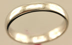 New 14k white gold Men's 4mm wedding band size 9 ring high polish low dome 4.17g