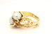 14k yellow gold tree ring 8.5mm pearl 0.06ctw diamond size 8 12.03g vintage