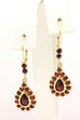 14k yellow gold 2.50ctw red almandine garnet drop dangle earrings 1.5 inch 3.99g