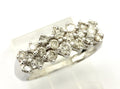 ESTATE 14k white gold 1ct round diamond 3 row wedding ring band 4.48gr sz 7.25