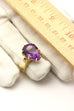 10k yellow gold 11ct purple amethyst pear shape ring size 7.5 7.46g vintage