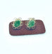 14k yellow gold earring stud nephrite jade 0.5 inch 1.2g vintage estate