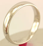 New 14k white gold Men's 4mm wedding band size 9 ring high polish low dome 4.17g