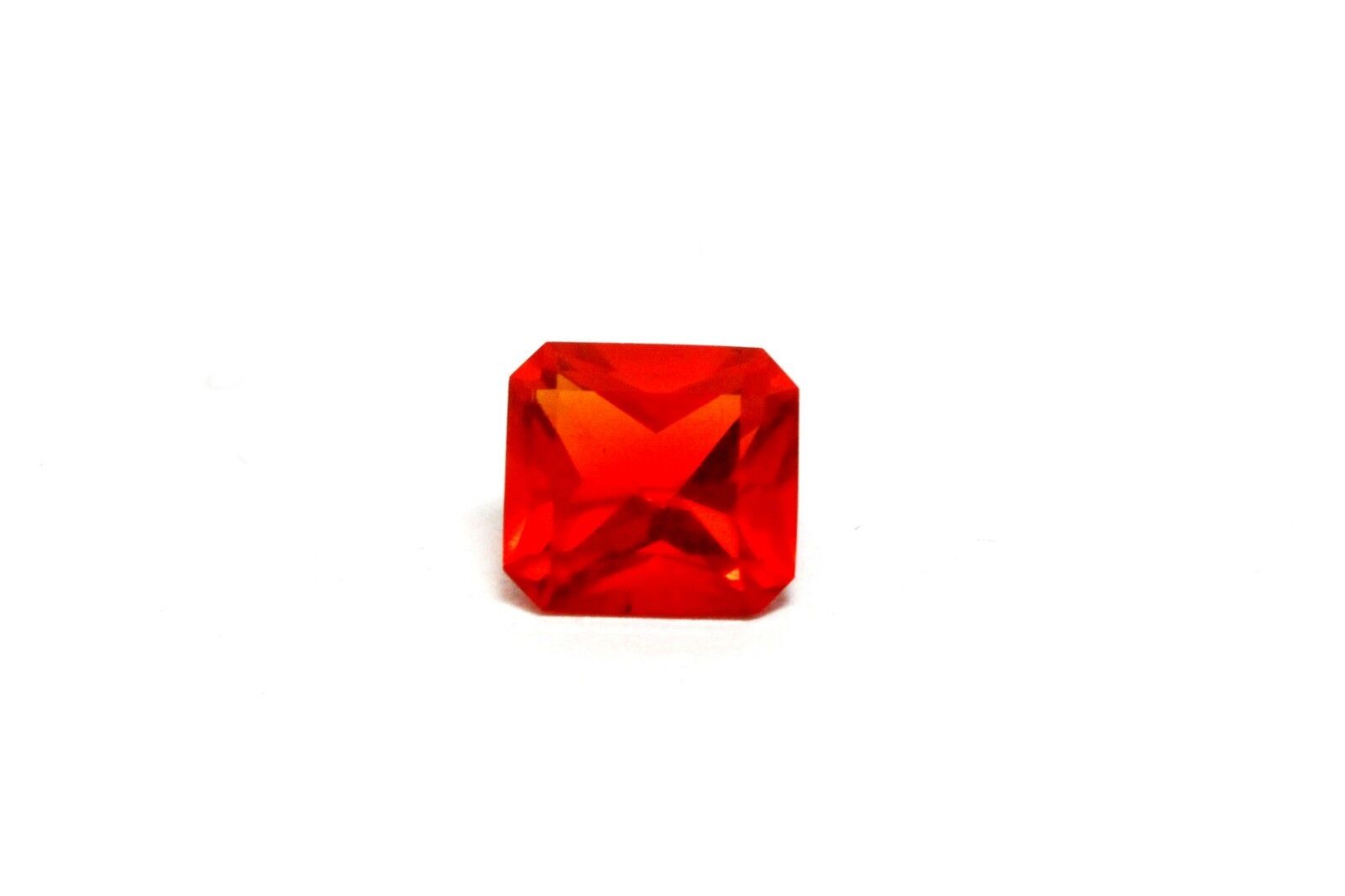 natural fire opal 1.08ct square faceted 6.97x6.44x4.66mm transparent orange new