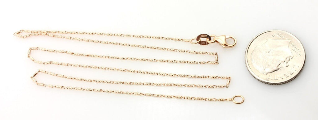 14k pink gold rose gold 16" 0.85mm RAZO chain necklace lobster clasp 2.18g 15654