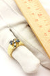 18k yellow gold sapphire diamond ring band size 7 vintage 8.43g estate
