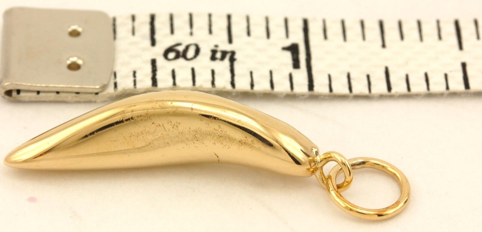 10k yellow gold 1.25 inch Cornicello Good Luck Horn estate vintage 4.92 grams