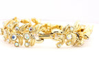 BSK gold tone costume fashion rhinestone bracelet 7 inch 20mm wide 43.4g estate