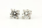 14k white gold 0.60ctw GIA natural round diamond stud earrings SI2 0.65g new