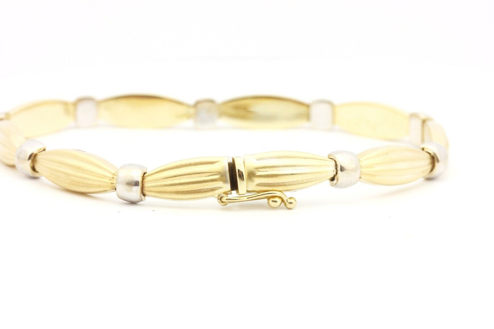 14k two tone gold 7.25 inch 5.85mm bracelet vintage 10.40g estate AAURA