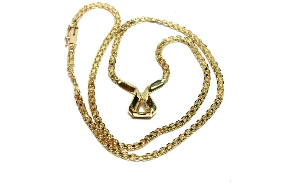 14k yellow gold 16 inch triangle pendant necklace 7x6mm 9.85g flat chain estate