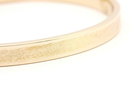 14k yellow gold flat bangle engraved bracelet 6.75 inch 6mm 9g vintage estate