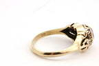 10k yellow gold pink sapphire diamond class ring 1984 size 6.25 estate vintage