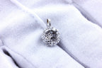 14k white gold 0.32ctw circle halo pendant 5.5mm round center semi mount 1.22g