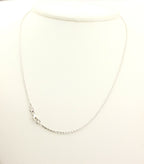 14k white gold dia-cut oval rolo cable chain necklace 16 inch 1.4mm 2.48g new