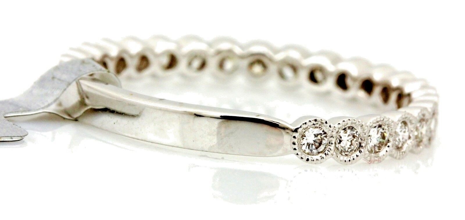 14k white gold 0.34ctw round diamond stackable band MARS 1.7g size 6.5 2.5mm NEW