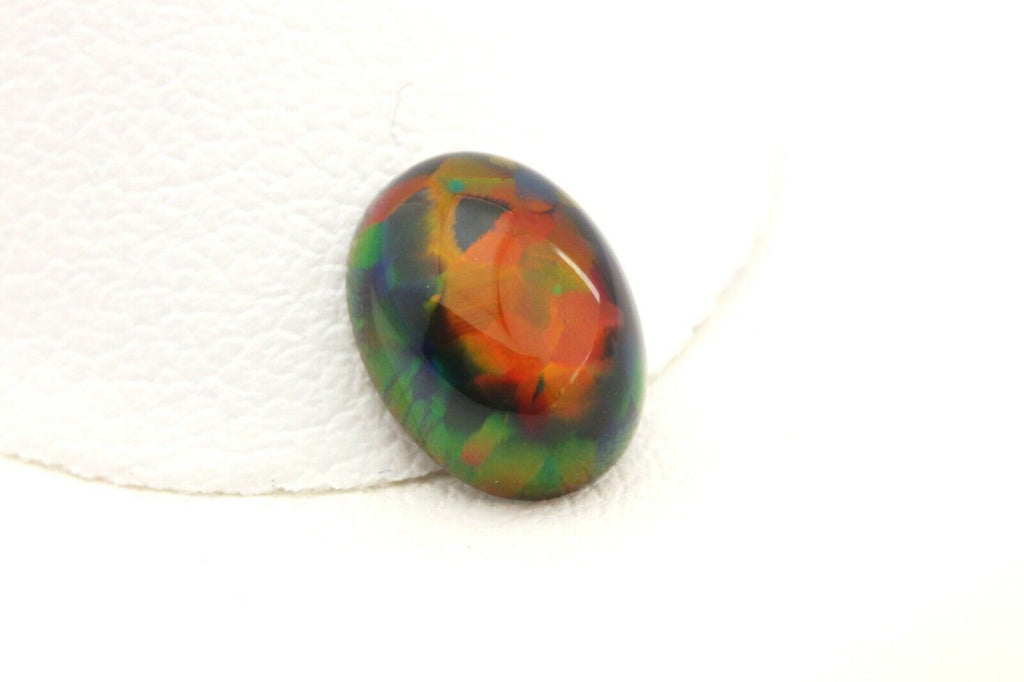 Chatham lab grown created black opal 1.16ct oval cabochon 8x6mm new loose