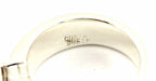 Platinum sterling silver men ring sz 8 band 9x7mm oval half-bezel setting estate