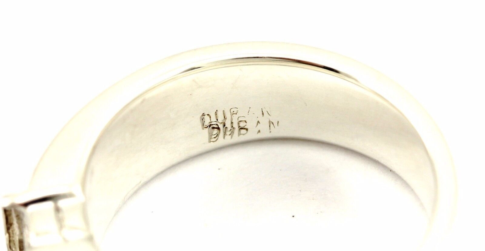 Platinum sterling silver men ring sz 8 band 9x7mm oval half-bezel setting estate