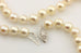 20 inch cultured pearl strand necklace 7-7.5mm round cream 14k white gold clasp
