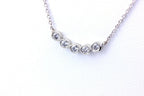 14k white gold 0.29ctw 5 round diamond pendant necklace chain 18 inch 2.4g new