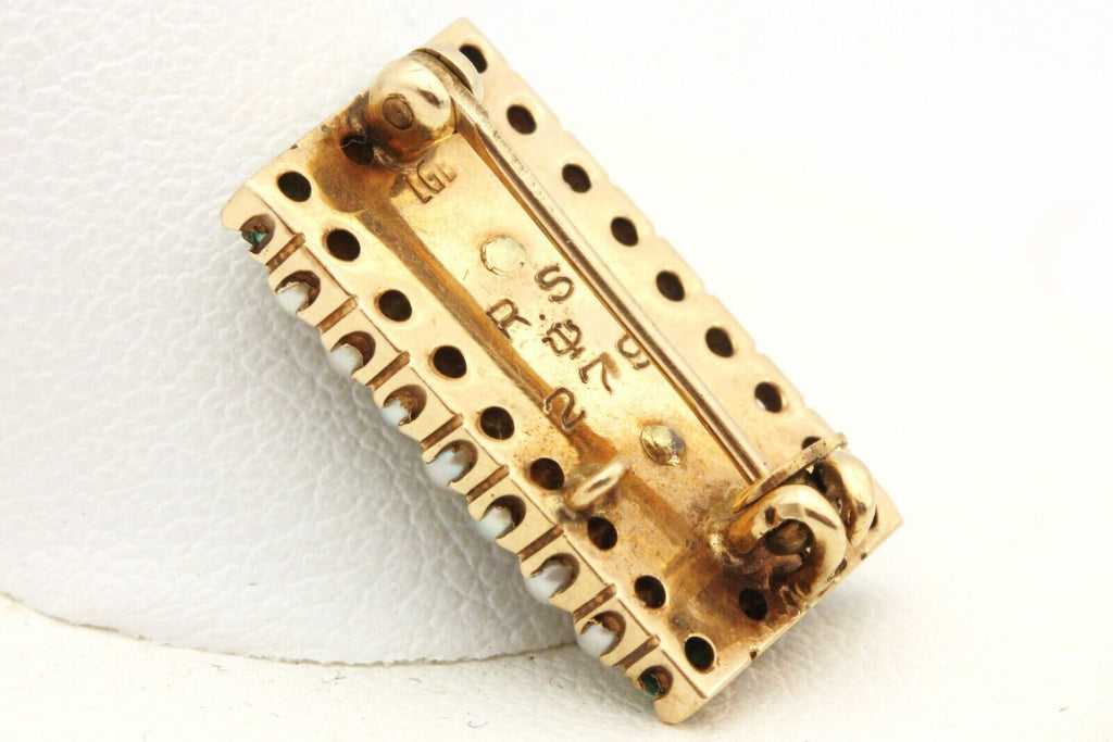 10k yellow gold college pin Tau Epsilon Phi fraternity brooch 0.75 inch 5.06g