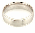 14k white gold 7mm Men's wedding band size 10 satin center polish edge ring NEW