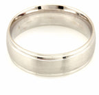 14k white gold 7mm Men's wedding band size 10 satin center polish edge ring NEW