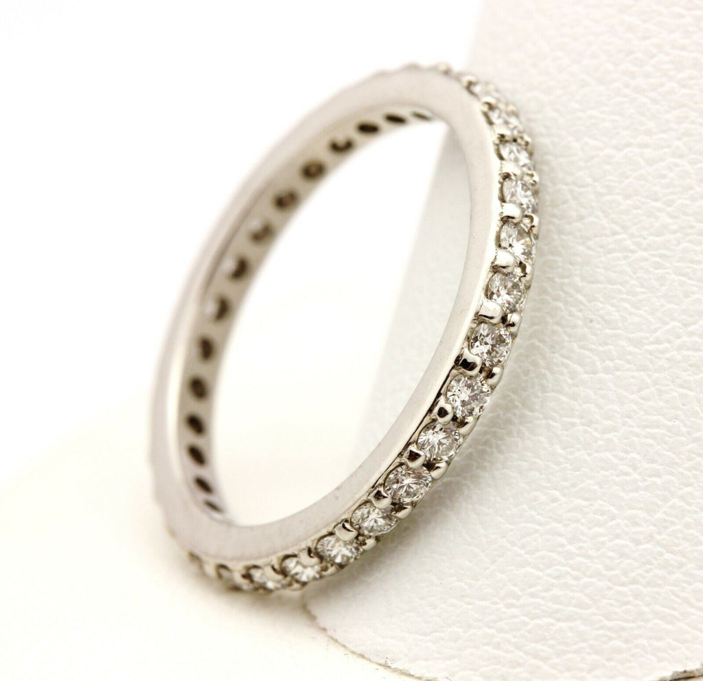 Platinum .60ctw round white diamond eternity wedding band size 6 ring NEW