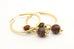 14k yellow gold stone accent hoop earrings 30mm 4.4g estate vintage