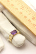 14k yellow gold 2.25ct purple amethyst 0.18ctw diamond ring band size 6.5 4.34g