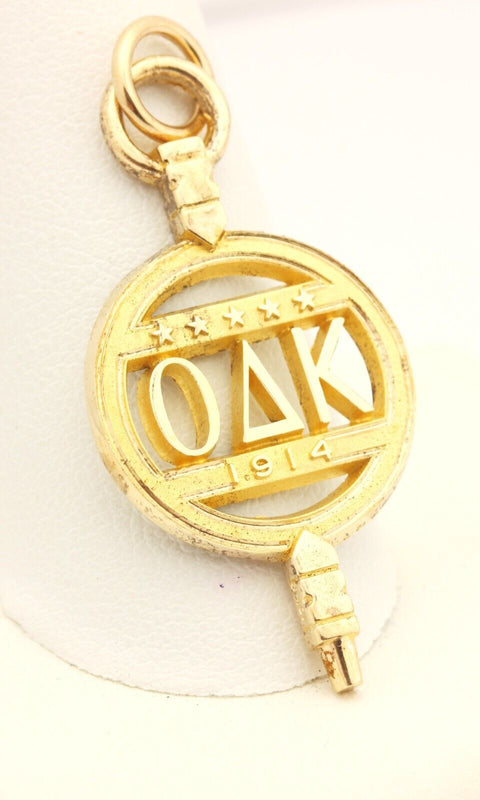 10k yellow gold college fraternity sorority pendant omicron Delta Kappa 4.42g