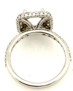 Platinum diamond halo engagement ring 7.4mm semi mount 1.11ctw accents NEW 6.04g