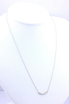 14k white gold 0.29ctw 5 round diamond pendant necklace chain 18 inch 2.4g new