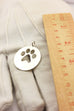 RS 925 sterling silver dog paw pendant charm disc 1 inch 3.2g vintage estate