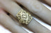 14k yellow gold ITALY ring band flowers ferns plants estate size 9.25 vintage